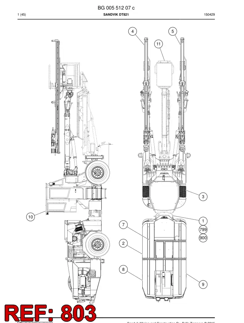 BG00345292b BG 003 452 92b Hosing Set - Sandvik Technical Drawing