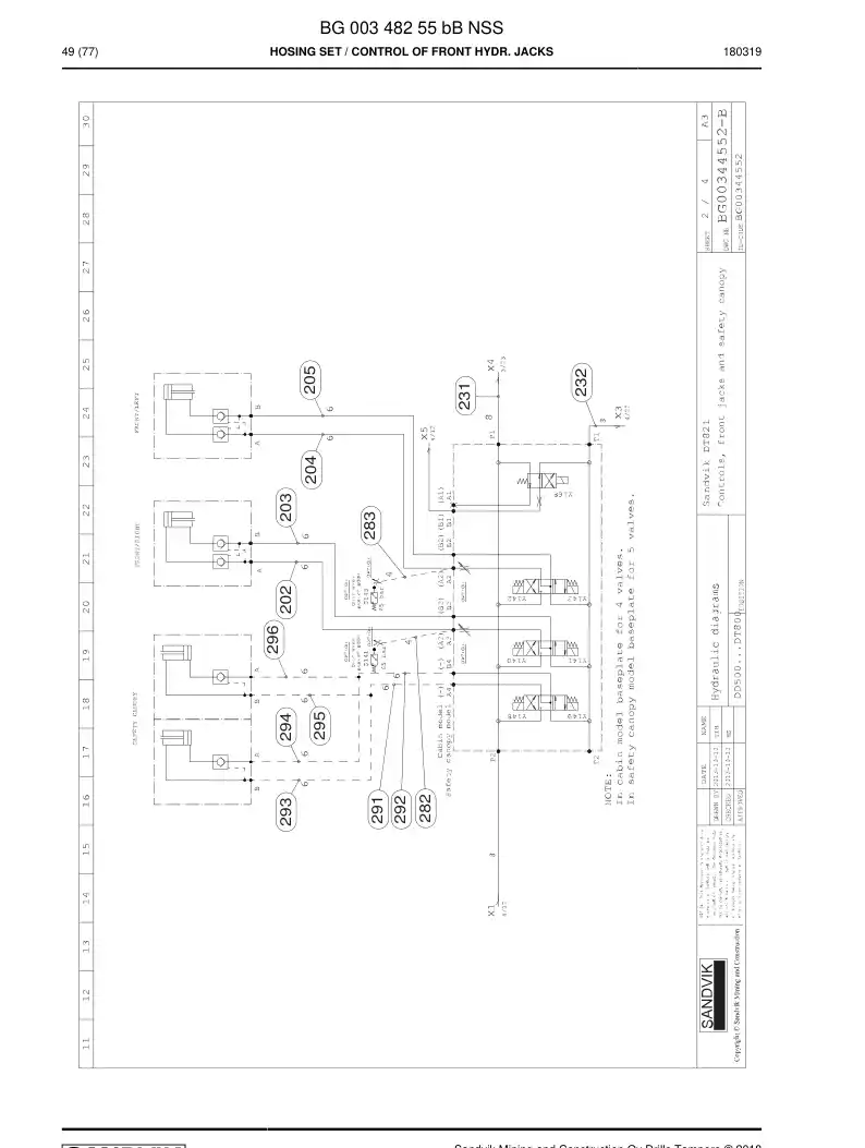 BG00348255b BG 003 482 55b Hosing Set - Sandvik Technical Drawing