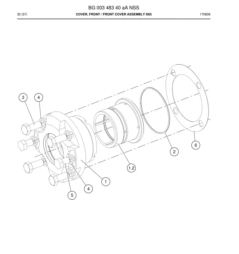 BG00348340a BG 003 483 40a Cover, Front - Sandvik Technical Drawing