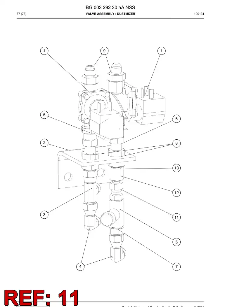 BG00348376a BG 003 483 76a Elbow, Swivel Nut - Sandvik Technical Drawing