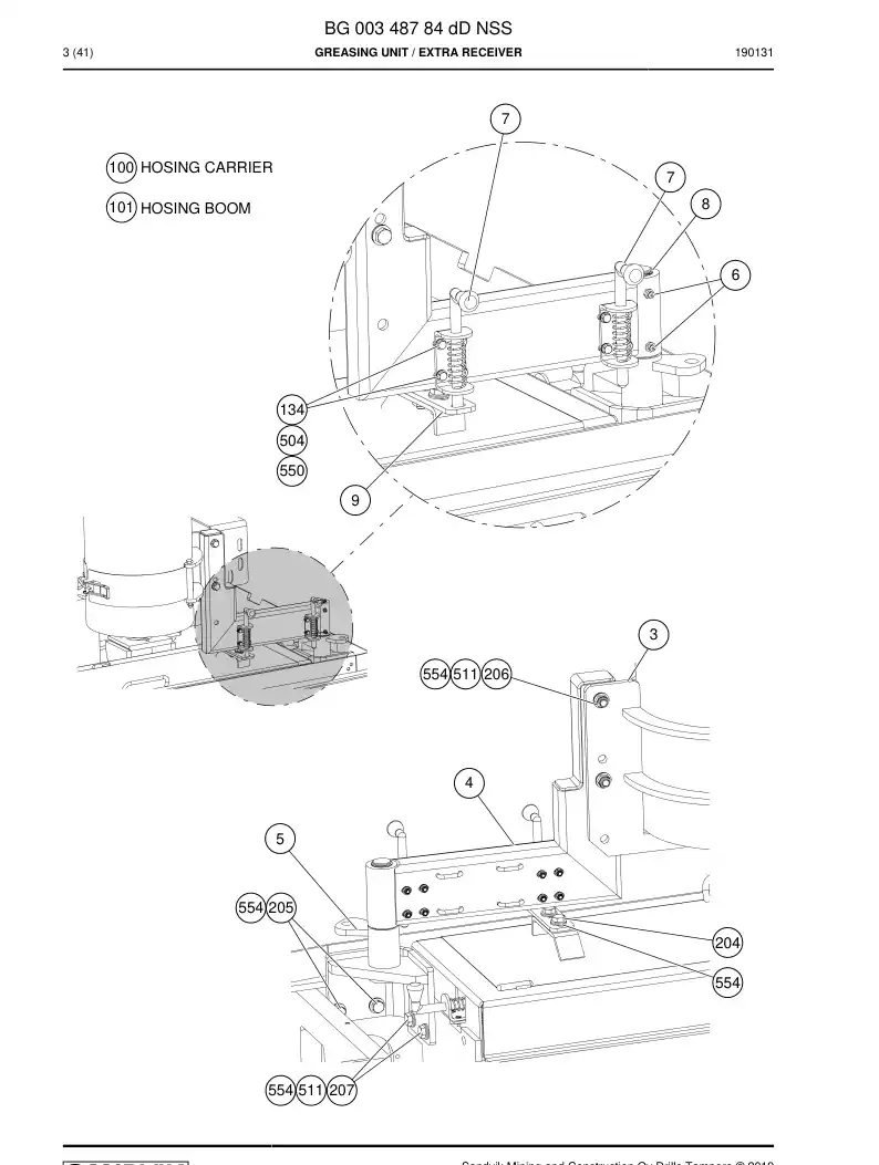BG00348784d BG 003 487 84d Greasing Unit - Sandvik Technical Drawing