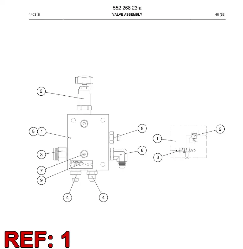 BG00348898a BG 003 488 98a Control Block - Sandvik Technical Drawing