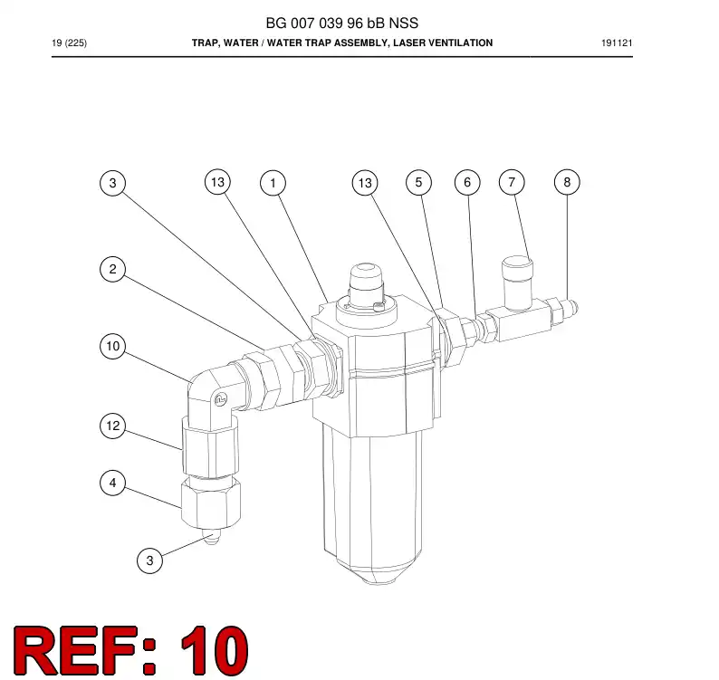 BG00349922a BG 003 499 22a Elbow, Swivel Nut - Sandvik Technical Drawing