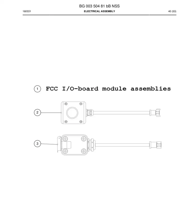 BG00350481b BG 003 504 81b Electrical Assembly - Sandvik Technical Drawing