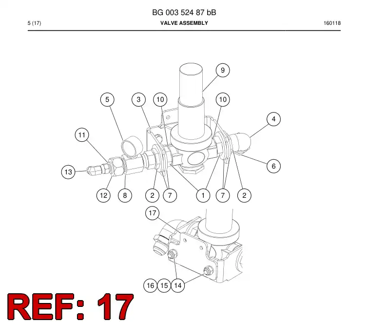 BG00353146a BG 003 531 46a Bracket, Valve - Sandvik Technical Drawing