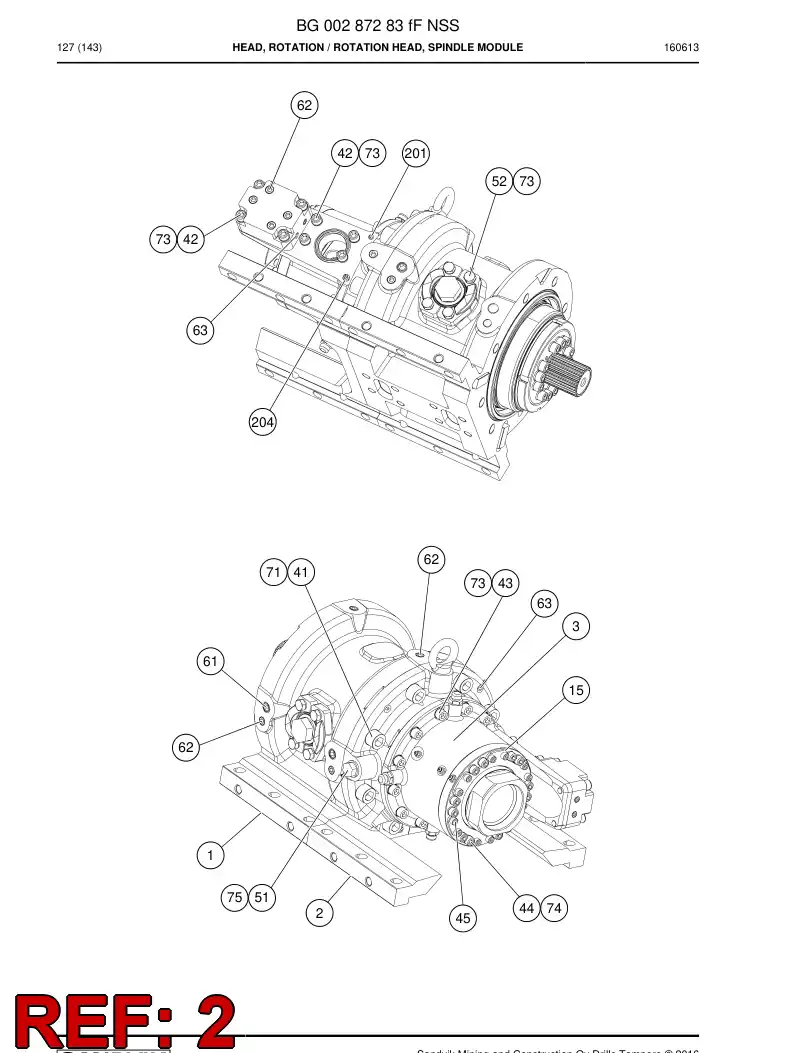 BG00353521c BG 003 535 21c Carriage - Sandvik Technical Drawing