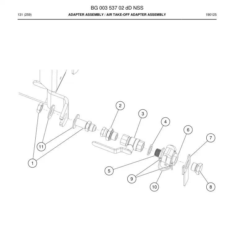 BG00353702d BG 003 537 02d Adapter Assembly - Sandvik Technical Drawing