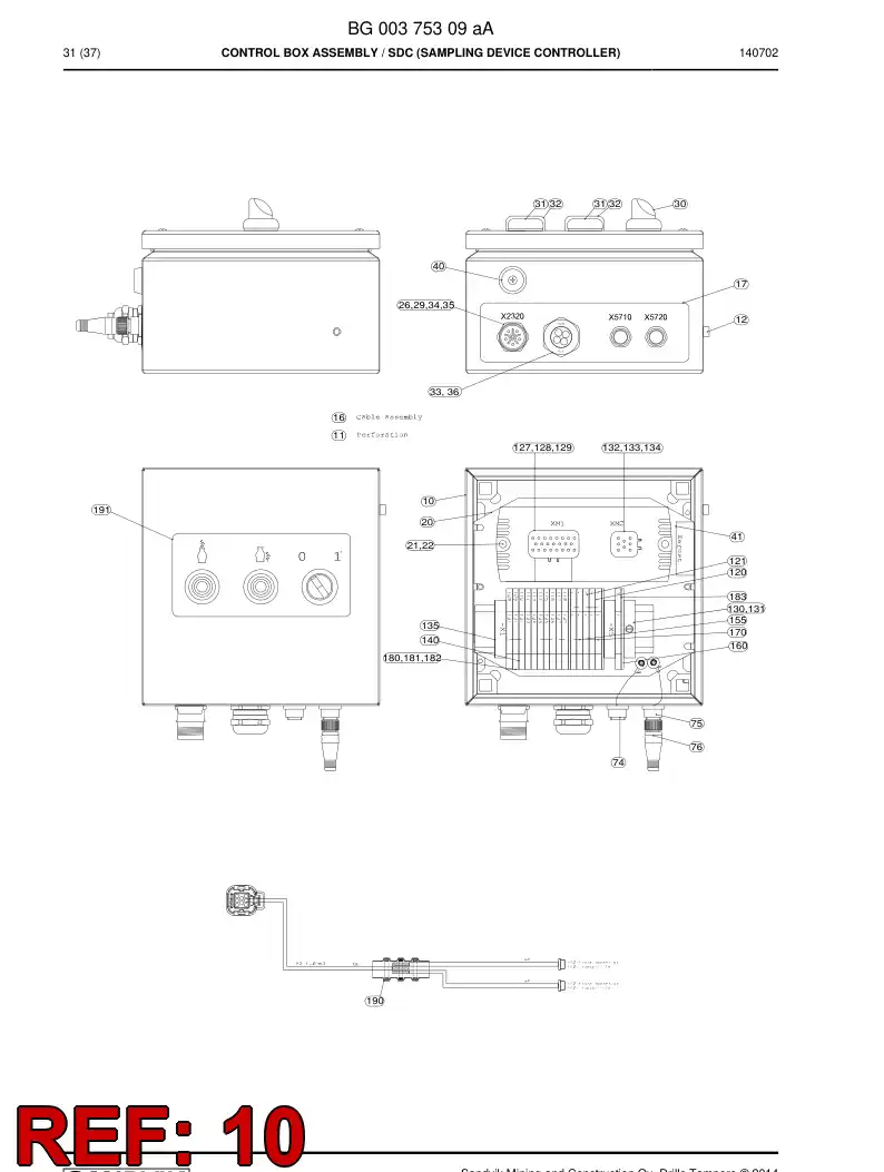 BG00356191a BG 003 561 91a Enclosure, Steel - Sandvik Technical Drawing