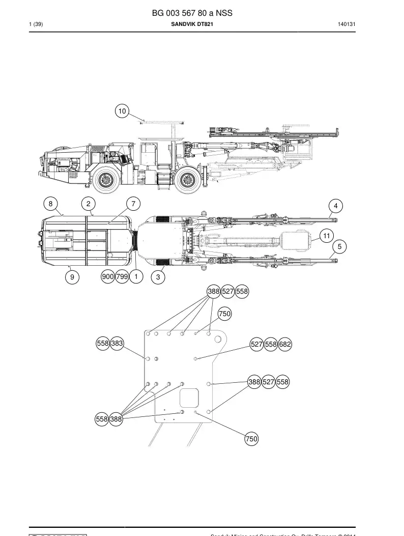 BG00356780a BG 003 567 80a Sandvik DT821 - Sandvik Technical Drawing