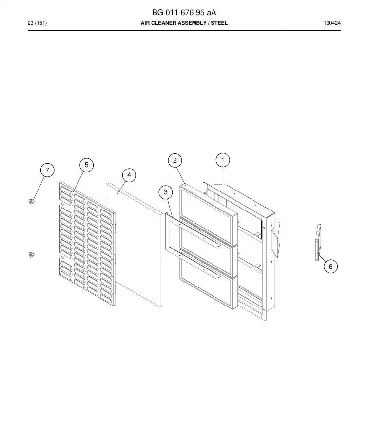 BG00357483b BG 003 574 83b Filter Element, Air - Sandvik Technical Drawing