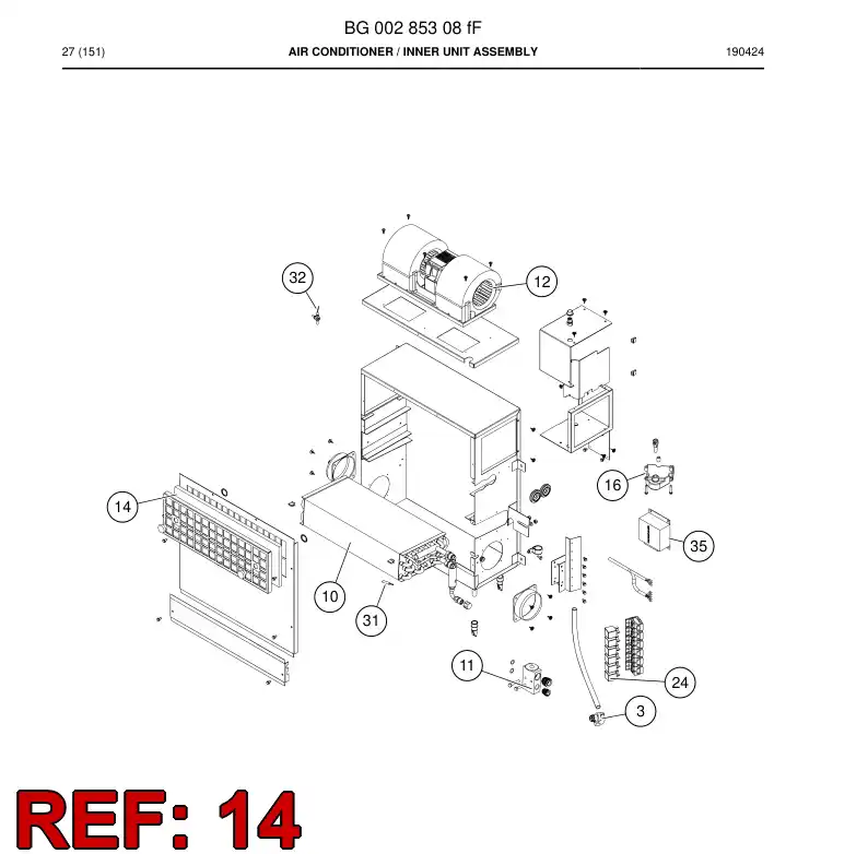BG00357488b BG 003 574 88b Filter Element, Air - Sandvik Technical Drawing