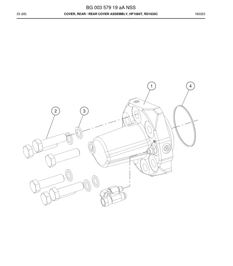 BG00357919a BG 003 579 19a Cover, Rear - Sandvik Technical Drawing