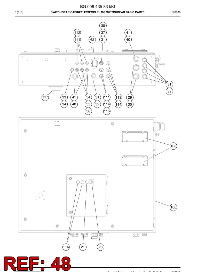 BG00358324a BG 003 583 24a Cable - Sandvik Technical Drawing