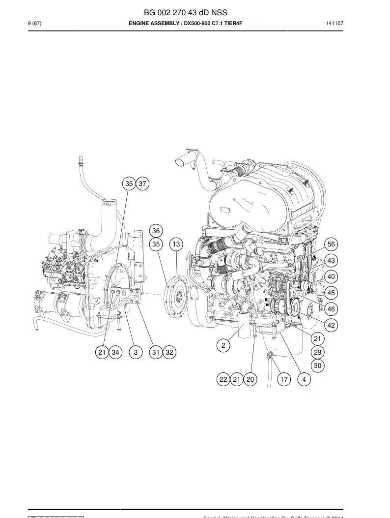 BG00358889a BG 003 588 89a Pulley - Sandvik Technical Drawing