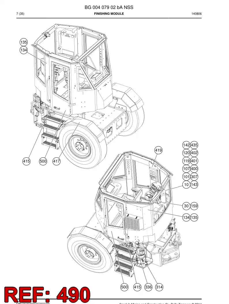 BG00359105c BG 003 591 05c Decal set - Sandvik Technical Drawing
