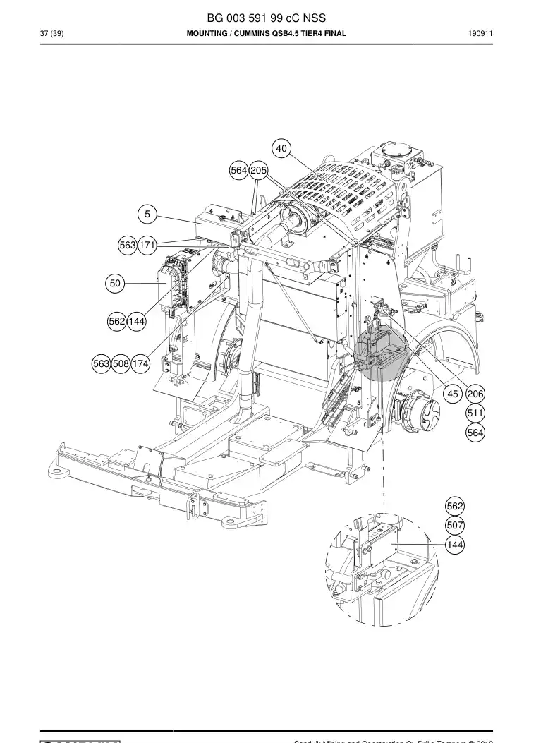 BG00359199c BG 003 591 99c Mounting - Sandvik Technical Drawing