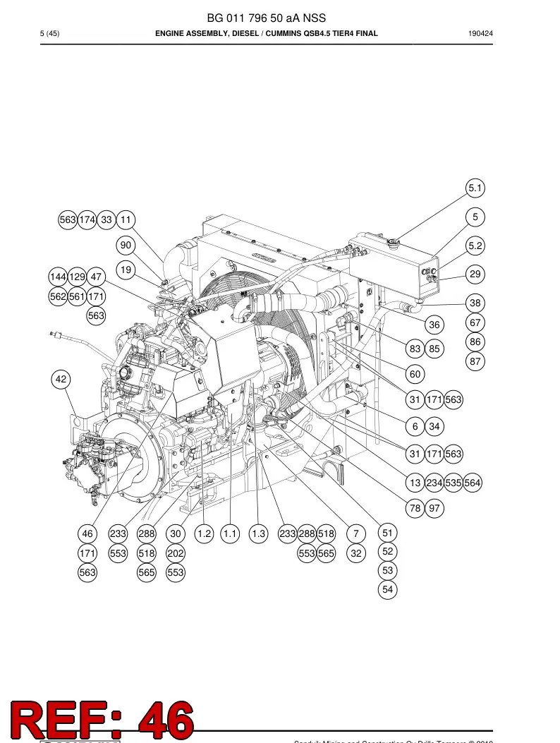 BG00359214a BG 003 592 14a Cover assembly - Sandvik Technical Drawing