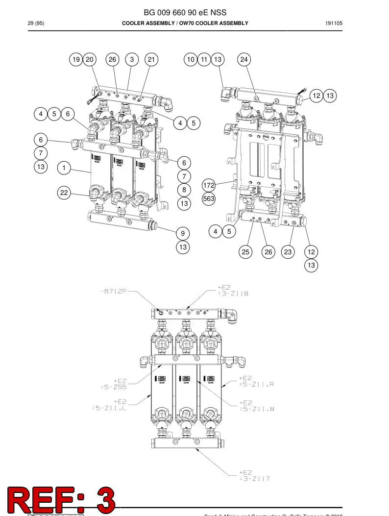 BG00359407a BG 003 594 07a Block, Manifold - Sandvik Technical Drawing