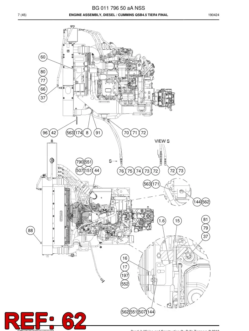 BG00359531a BG 003 595 31a Hose - Sandvik Technical Drawing