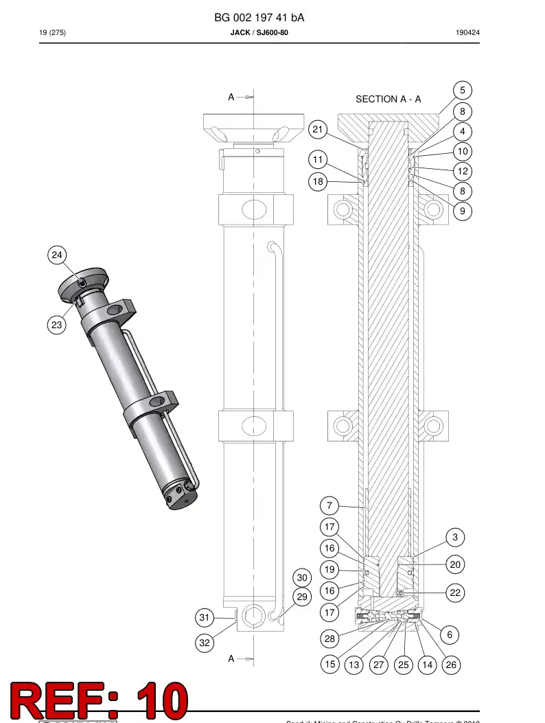 BG00359577a BG 003 595 77a O-Ring, Rubber - Sandvik Technical Drawing