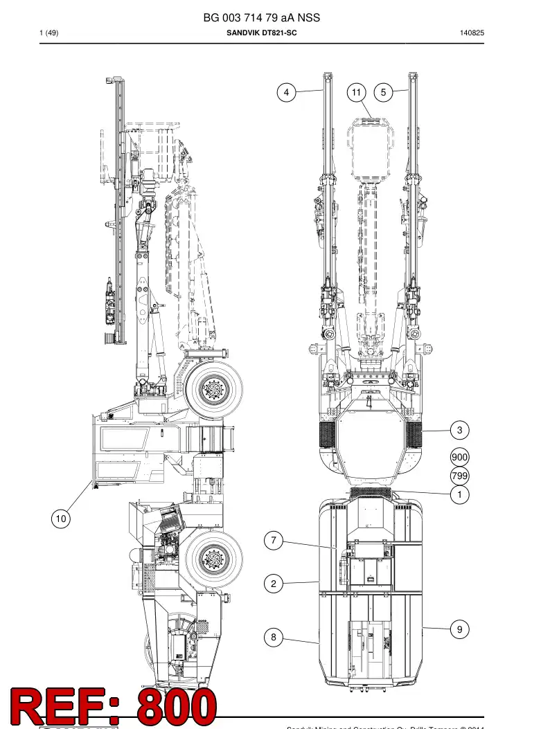 BG00359589a BG 003 595 89a Schematic, Hydraulic - Sandvik Technical Drawing