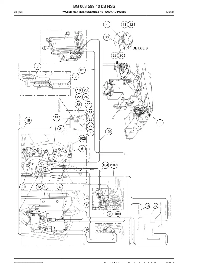 BG00359940b BG 003 599 40b Water Heater Assembly - Sandvik Technical Drawing