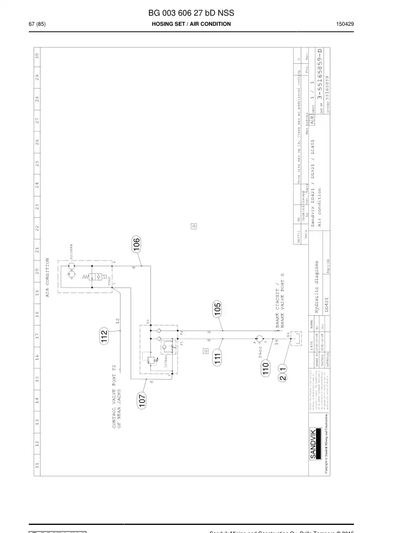 BG00360627b BG 003 606 27b Hosing Set - Sandvik Technical Drawing