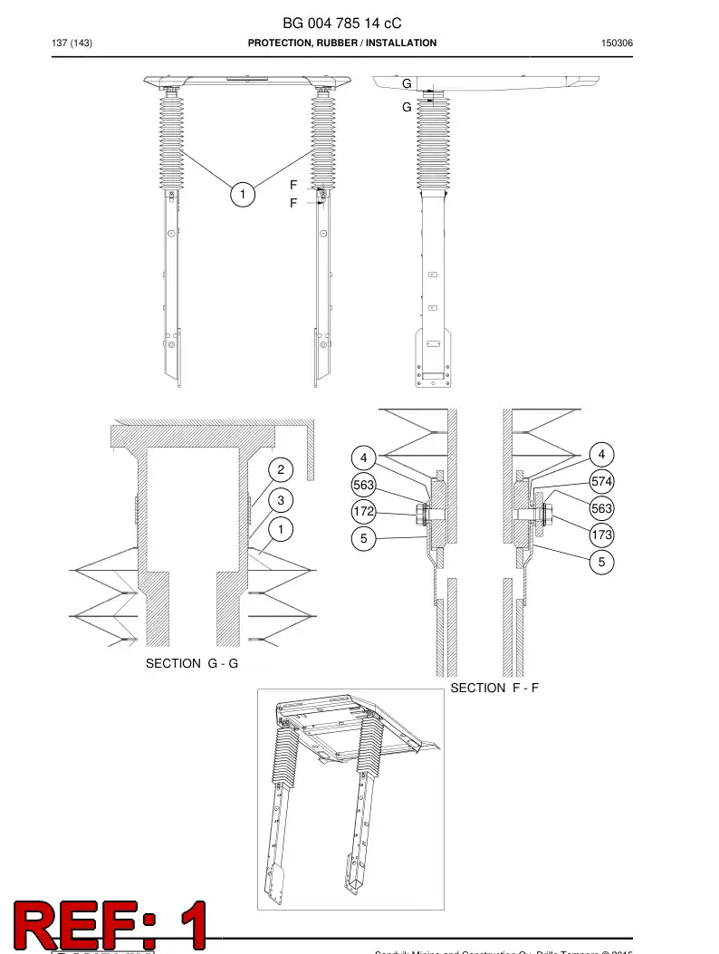 BG00360891a BG 003 608 91a Protection - Sandvik Technical Drawing