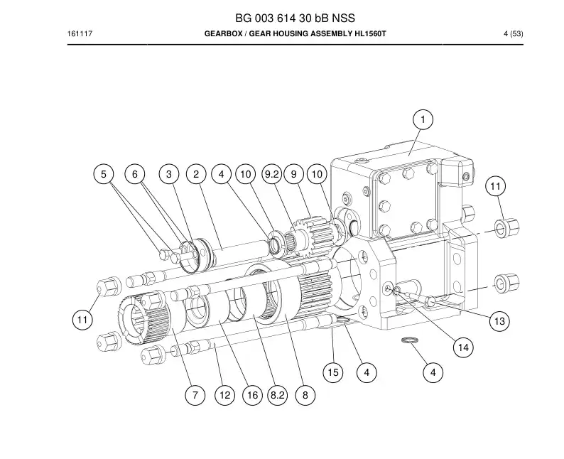 BG00361430b BG 003 614 30b HOUSING DE TRANSMISSO - Sandvik Technical Drawing