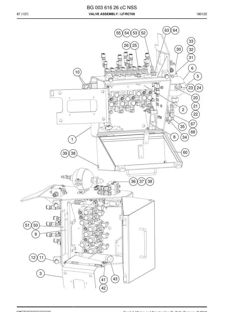 BG00361626c BG 003 616 26c Valve Assembly - Sandvik Technical Drawing