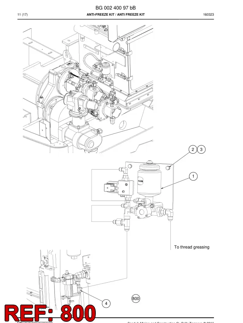 BG00362272a BG 003 622 72a Hose Set - Sandvik Technical Drawing