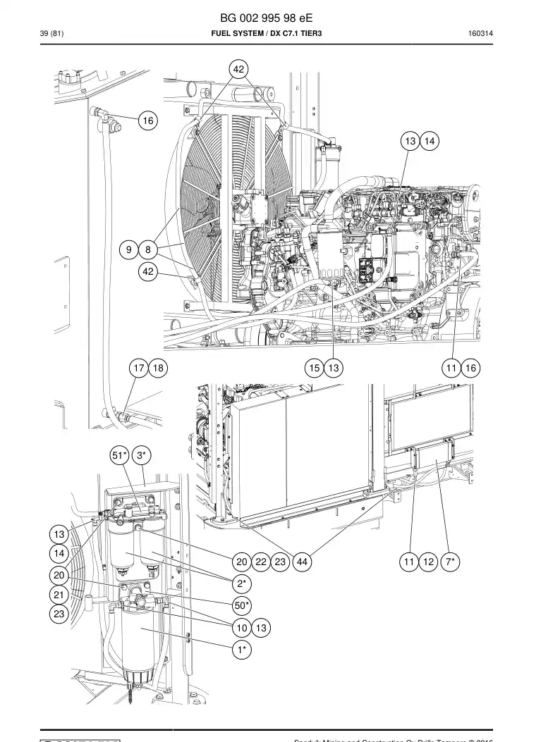 BG00362695a BG 003 626 95a Element, Filter - Sandvik Technical Drawing