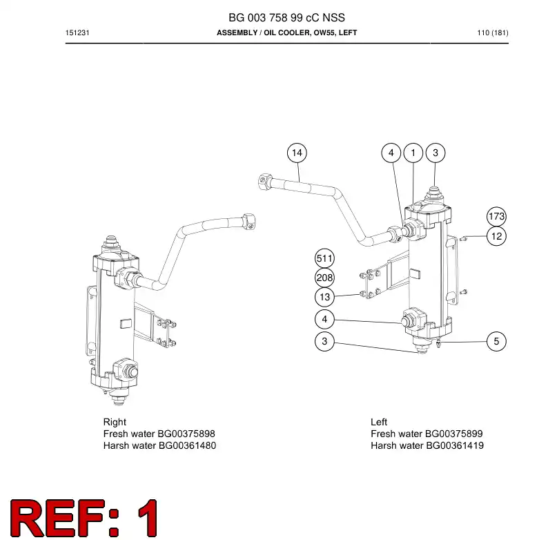BG00362699b BG 003 626 99b Cooler - Sandvik Technical Drawing