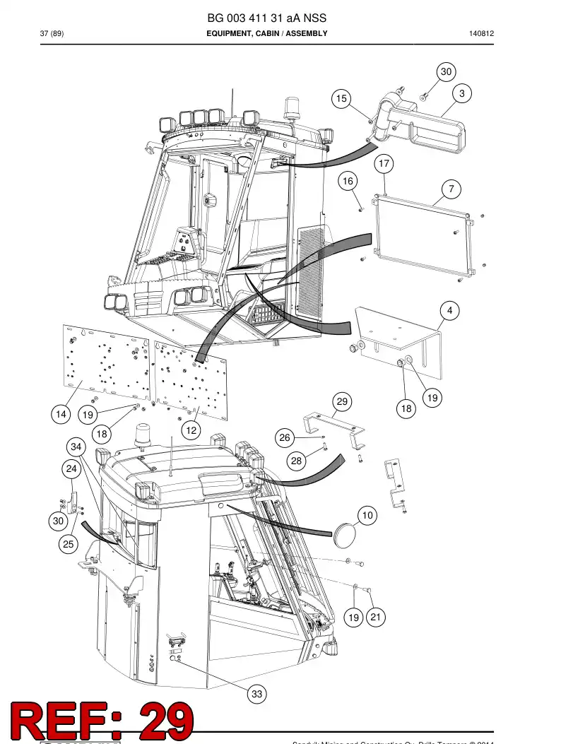 BG00363997a BG 003 639 97a Bracket - Sandvik Technical Drawing