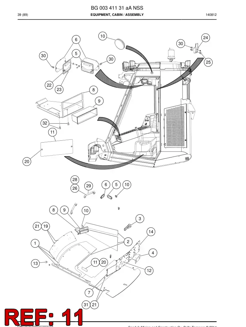 BG00365469a BG 003 654 69a Plate, Identification - Sandvik Technical Drawing