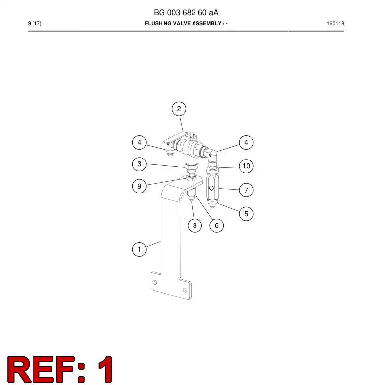 BG00365560a BG 003 655 60a Bracket, Valve - Sandvik Technical Drawing