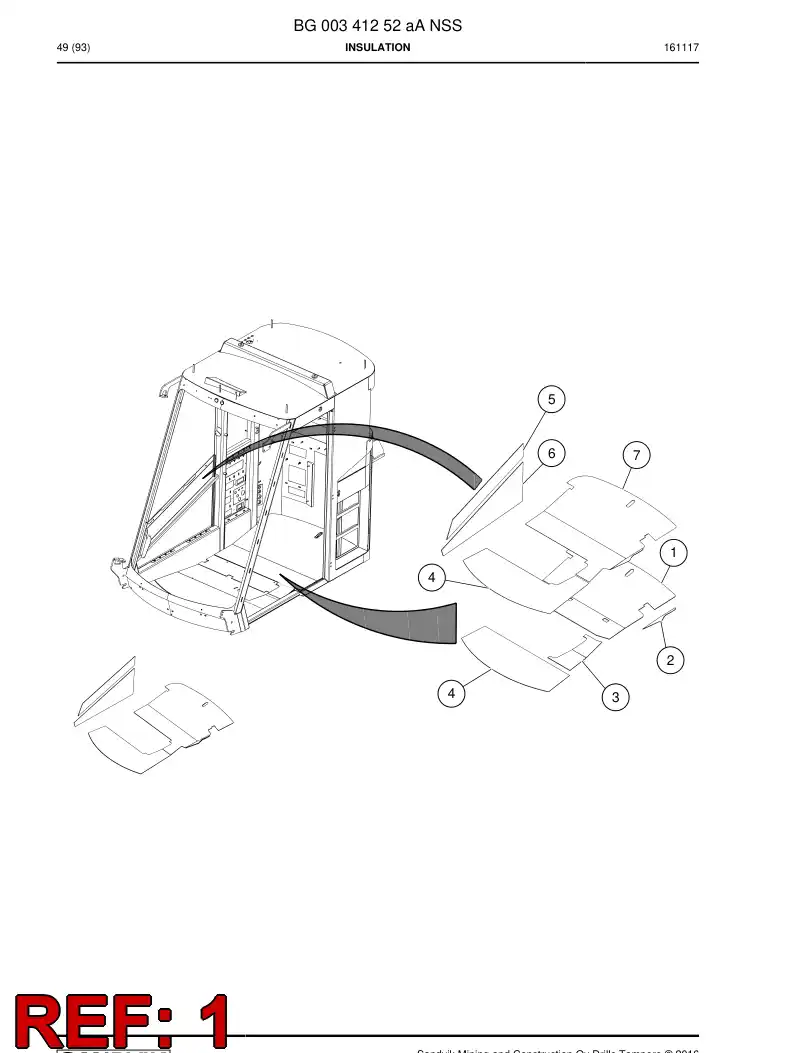 BG00365588a BG 003 655 88a Plate, Insulator, Sound - Sandvik Technical Drawing