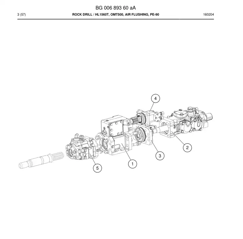 BG00365730a BG 003 657 30a Seal Kit - Sandvik Technical Drawing