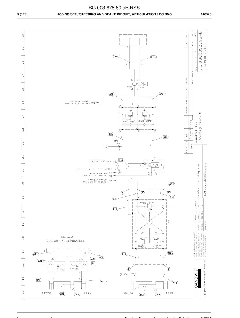 BG00367880a BG 003 678 80a Hosing Set - Sandvik Technical Drawing