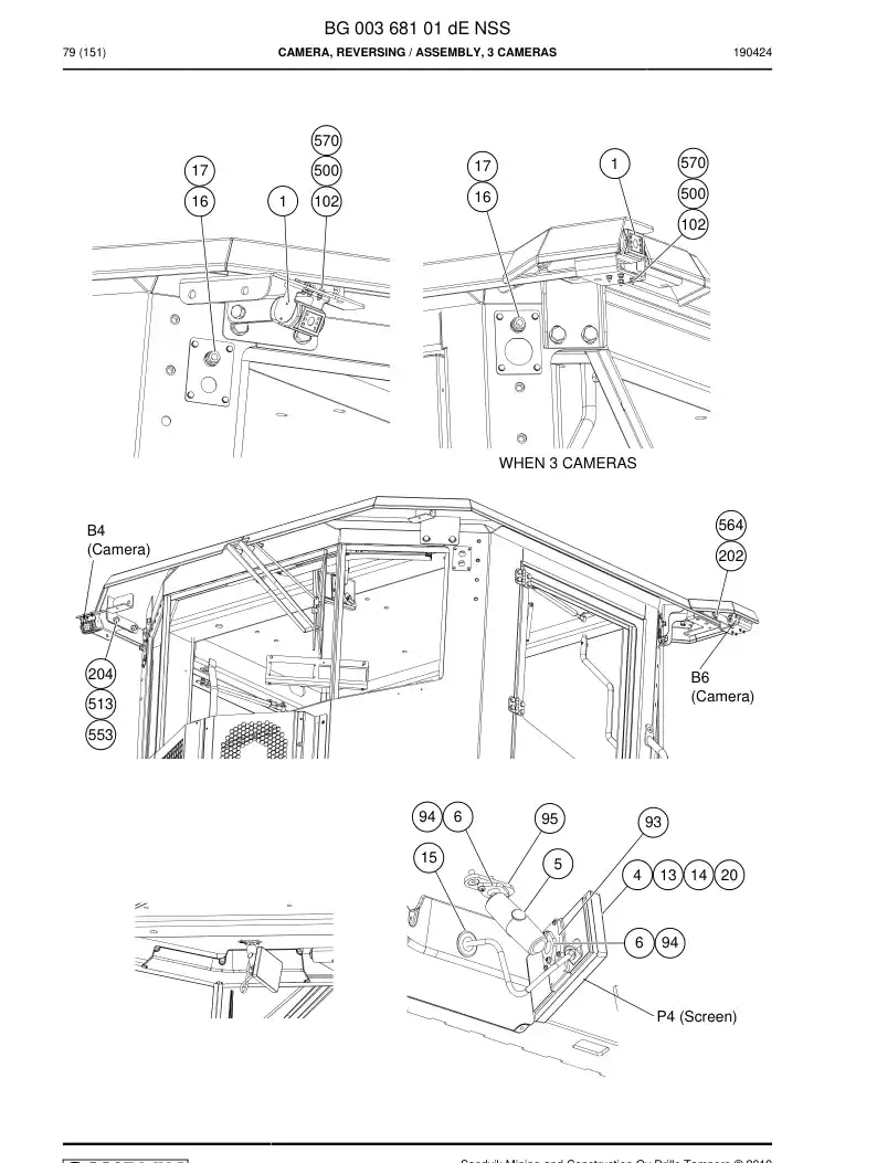 BG00368101d BG 003 681 01d Camera, Reversing - Sandvik Technical Drawing