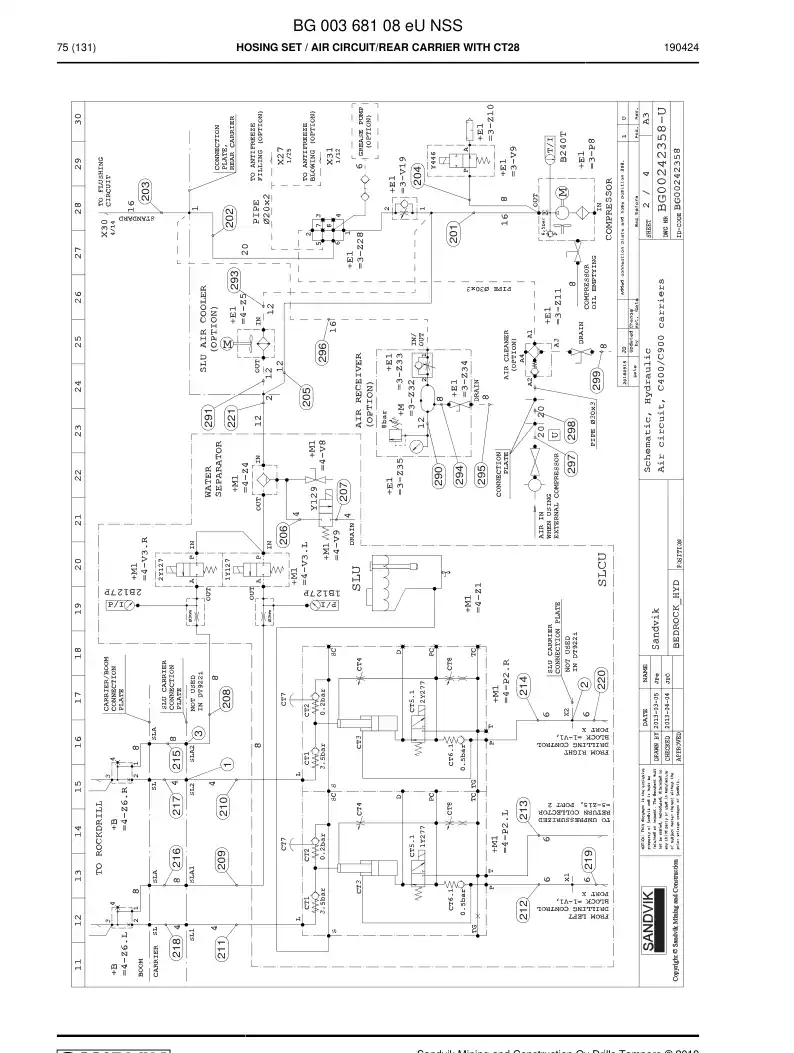 BG00368108e BG 003 681 08e Hosing Set - Sandvik Technical Drawing