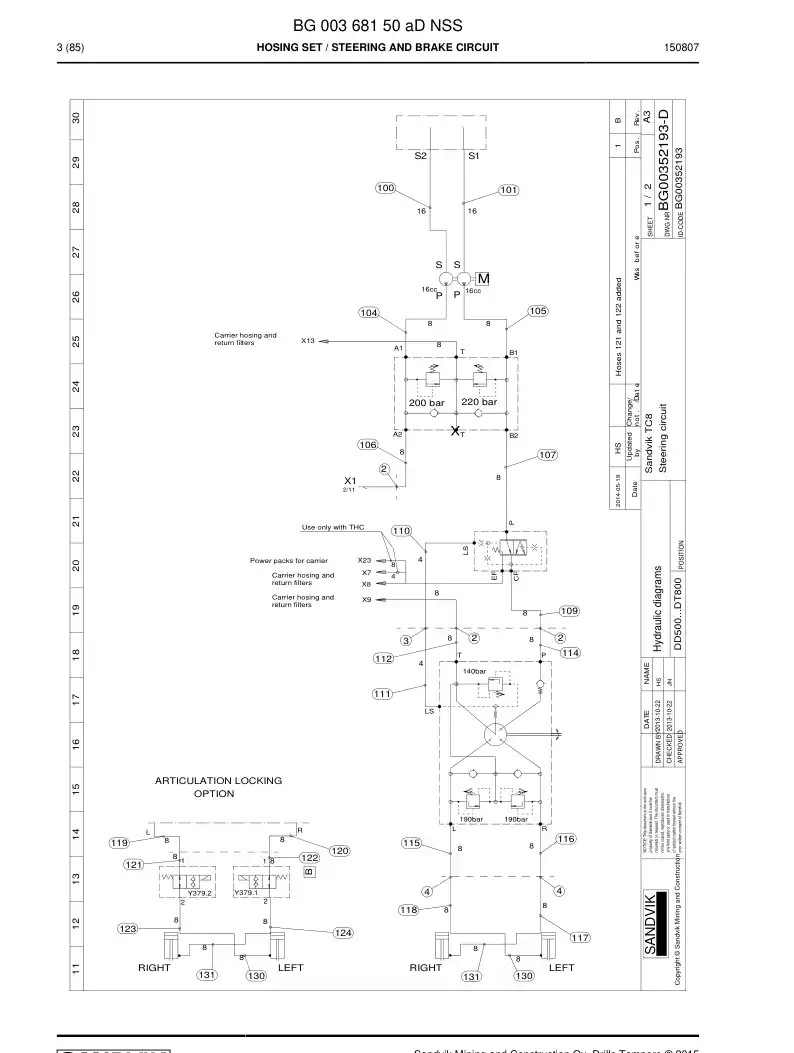 BG00368150a BG 003 681 50a Hosing Set - Sandvik Technical Drawing