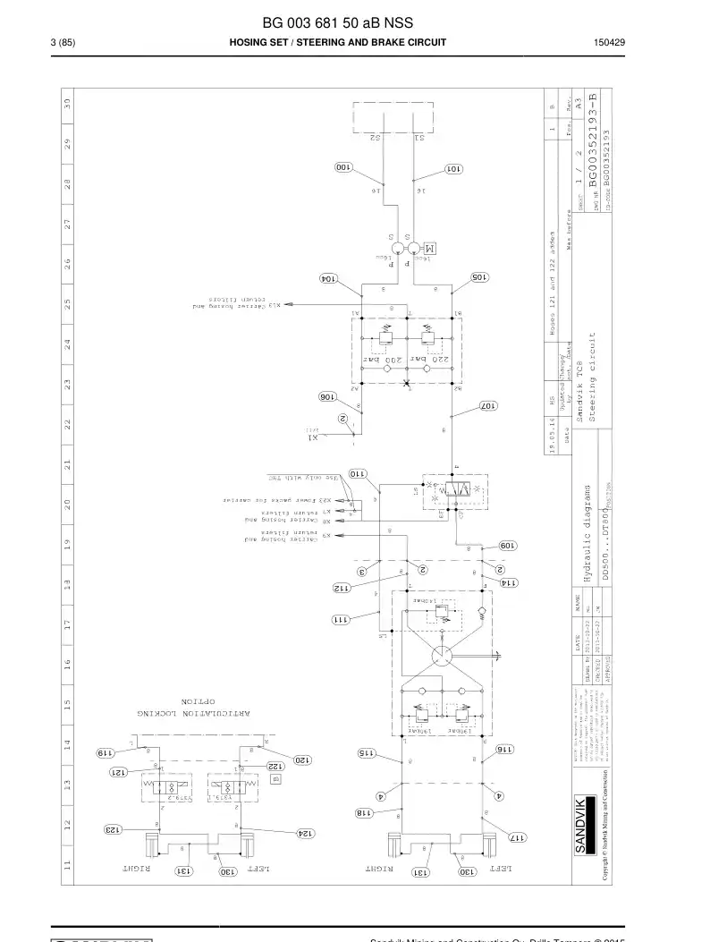 BG00368150b BG 003 681 50b Hosing Set - Sandvik Technical Drawing
