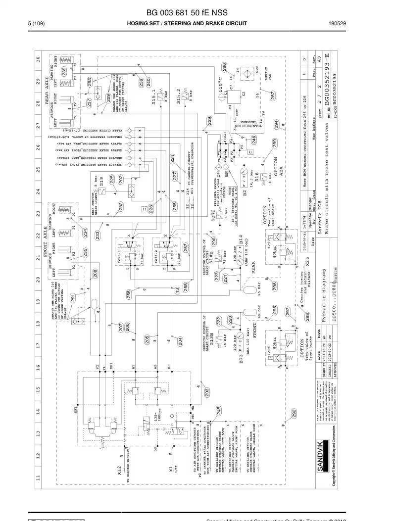 BG00368150f BG 003 681 50f Hosing Set - Sandvik Technical Drawing