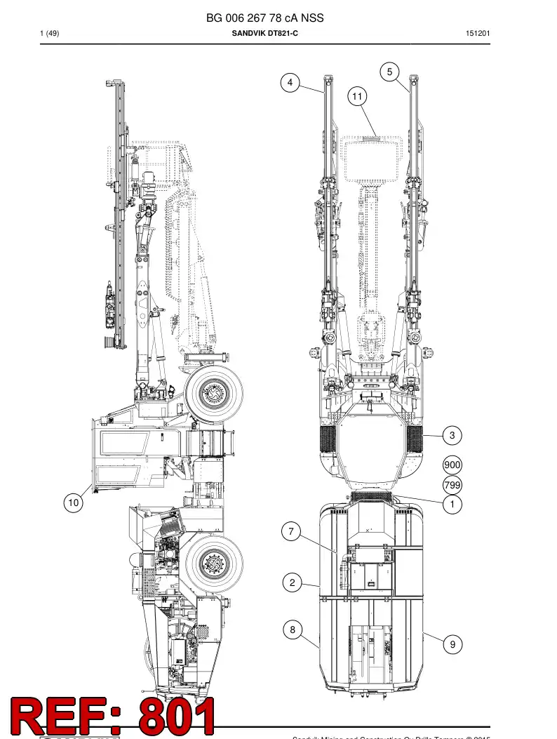 BG00368154a BG 003 681 54a Hosing Set - Sandvik Technical Drawing