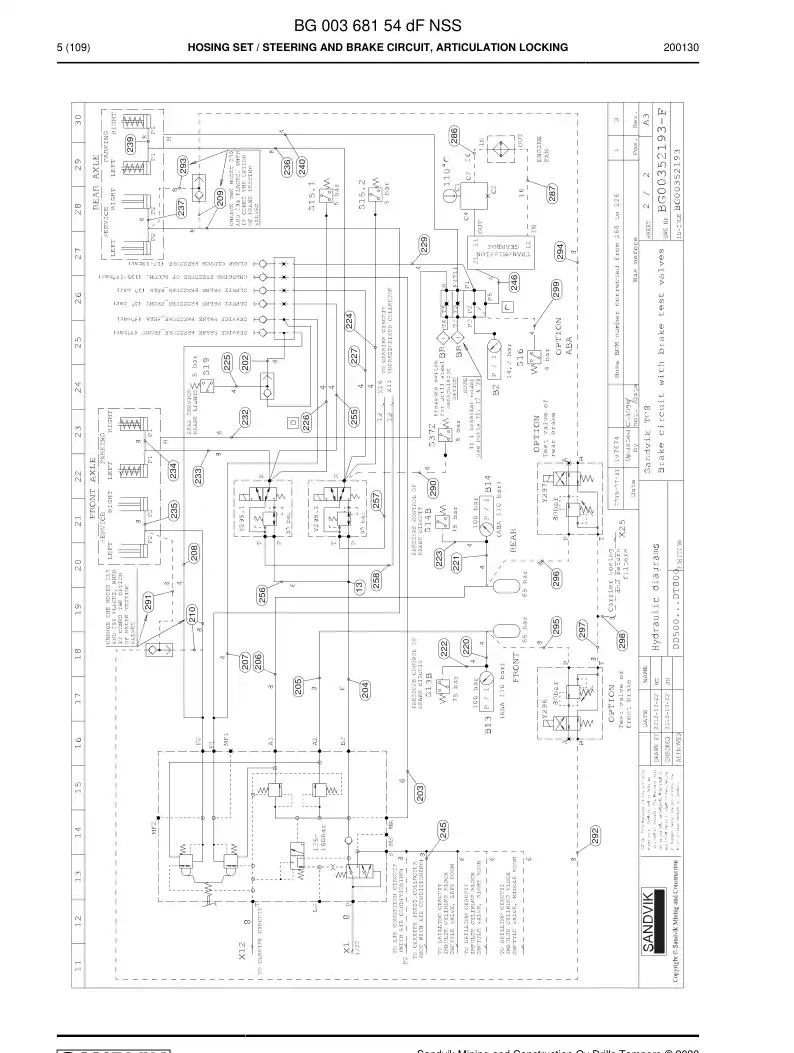 BG00368154d BG 003 681 54d Hosing Set - Sandvik Technical Drawing