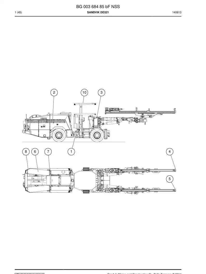 BG00368485b BG 003 684 85b Sandvik DD321 - Sandvik Technical Drawing