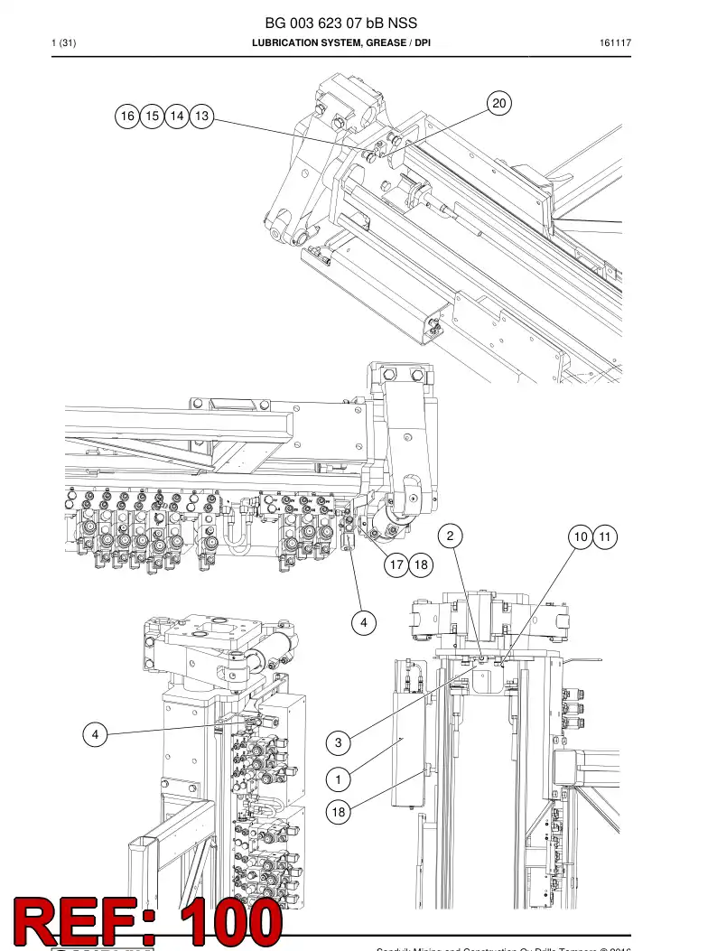 BG00368987b BG 003 689 87b Hosing Set - Sandvik Technical Drawing