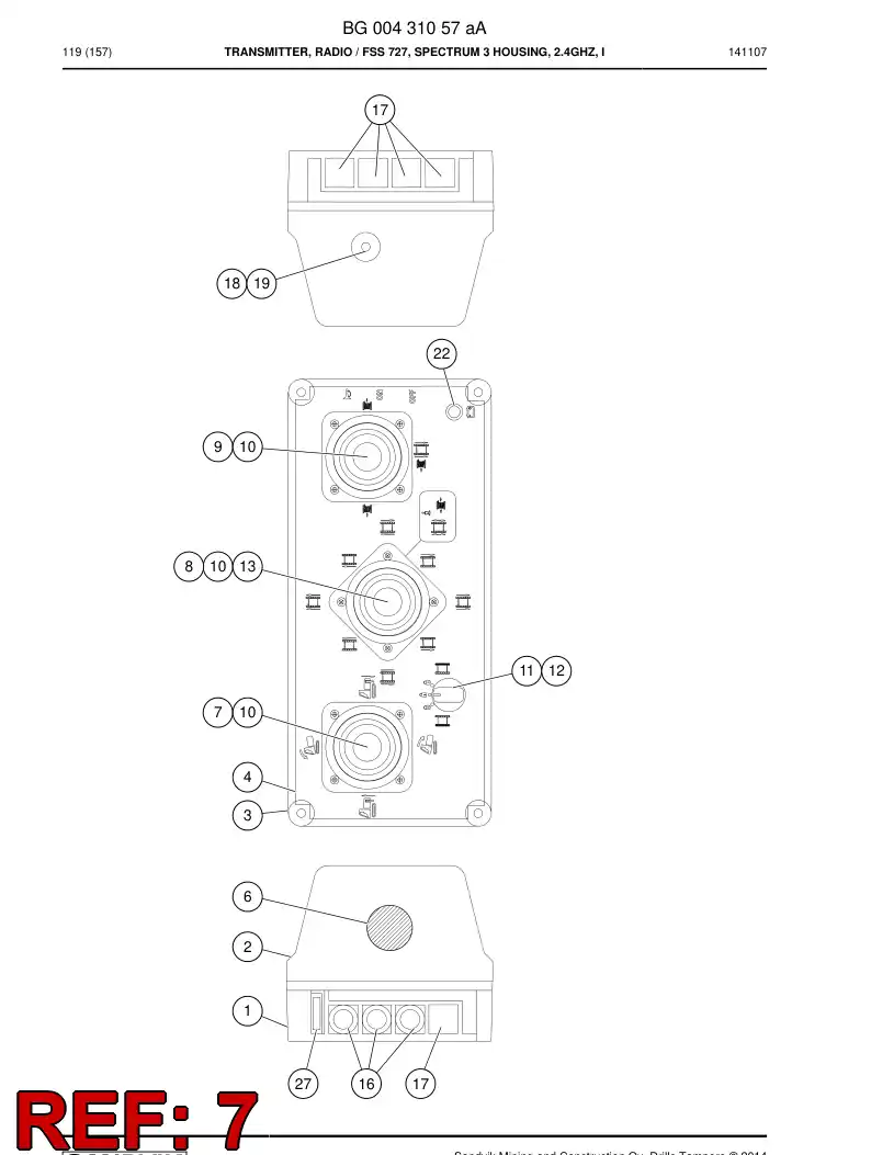 BG00369022a BG 003 690 22a Joystick - Sandvik Technical Drawing
