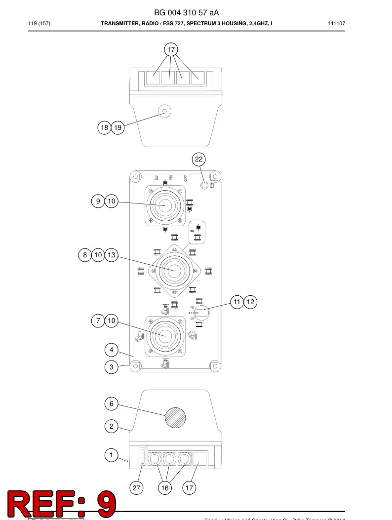 BG00369032a BG 003 690 32a Joystick - Sandvik Technical Drawing